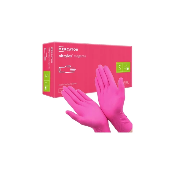 Magenta Nitril gumikesztyű MERCATOR, S méret 100 db