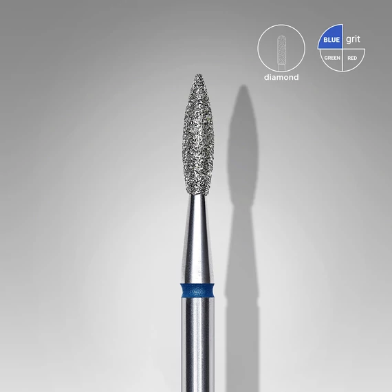 Staleks csiszolófej gyémánt hegyes láng, kék 2,1/8mm