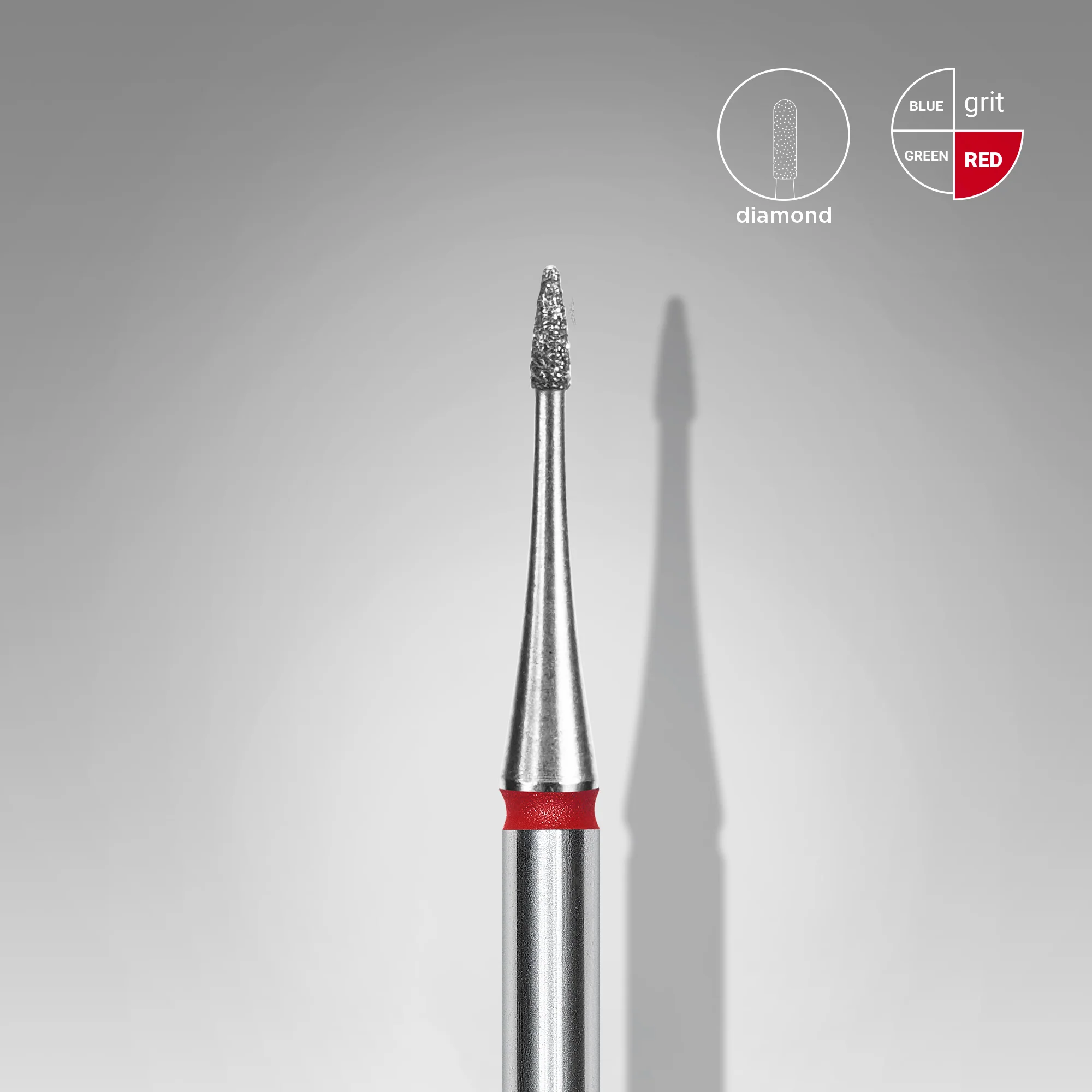 Staleks mini manikűrfej, piros 1mm / 3mm